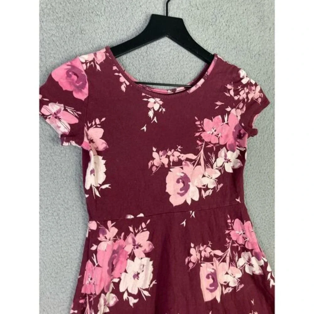 The Children's Place Girls Floral Fit & Flare Dress Size L Multicolor Red Pink - Picture 10 of 11